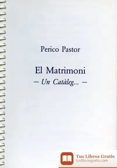 Descargar El Matrimoni: Un Catàleg