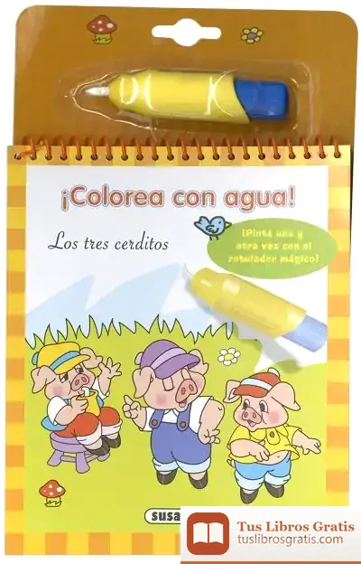 Descargar Colorea Con Agua. Los Tres Cerditos